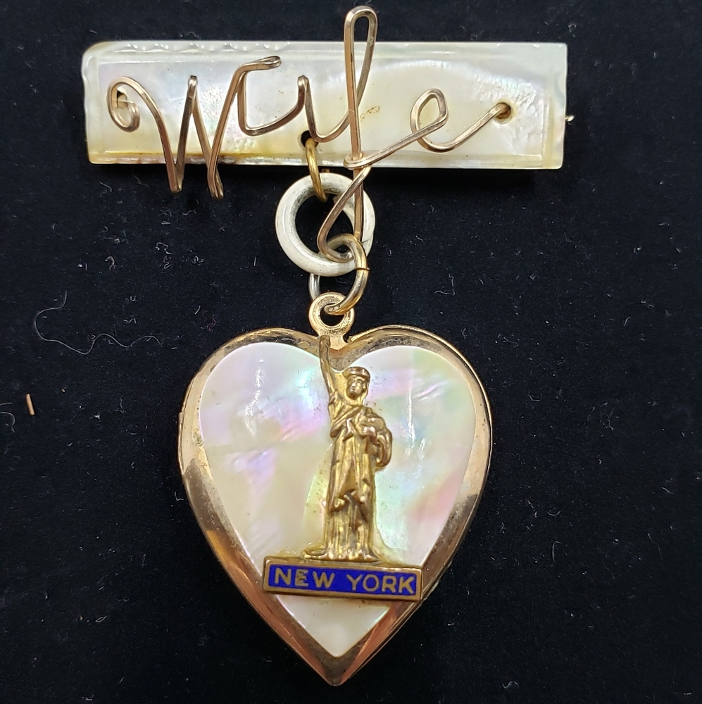 WW2 Sweetheart Pin with Mother of Pearl Locket
